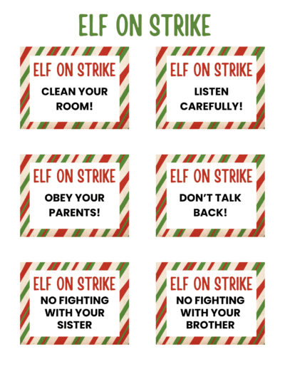 Elf on Strike! Free Printable to Add Fun to Your Elf on the Shelf ...