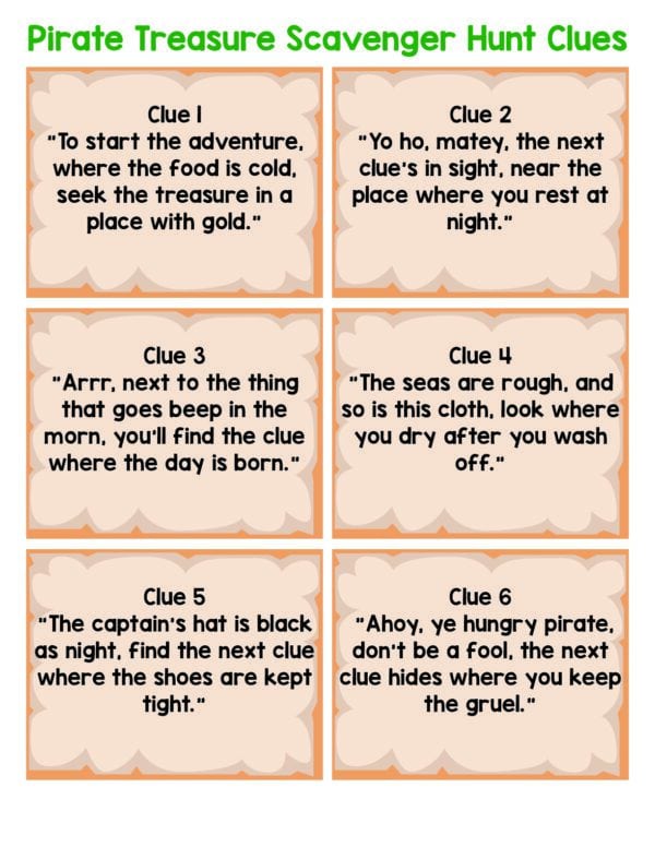 Turn your Elf on the Shelf into a pirate with this printable set, complete with accessories and engaging scavenger hunt clues