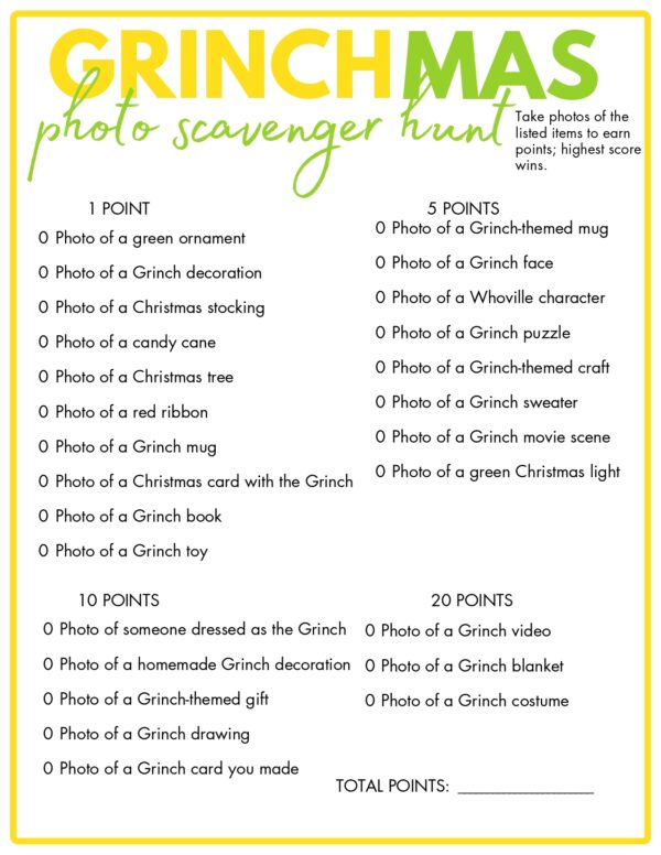 Make holiday fun with a Printable Grinchmas Scavenger Hunt! Perfect for kids and families—add a festive twist to your celebrations