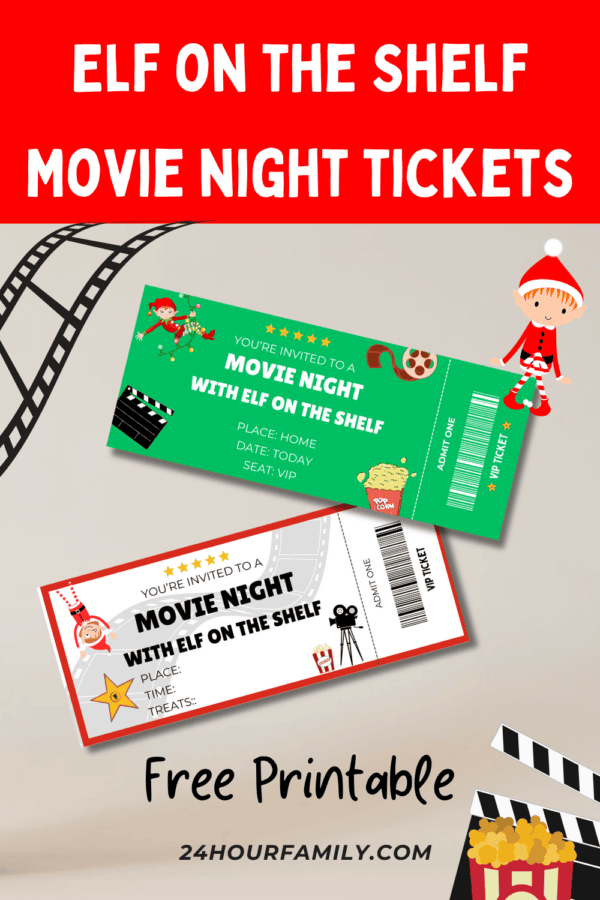 Elf on the shelf free movie night tickets to print