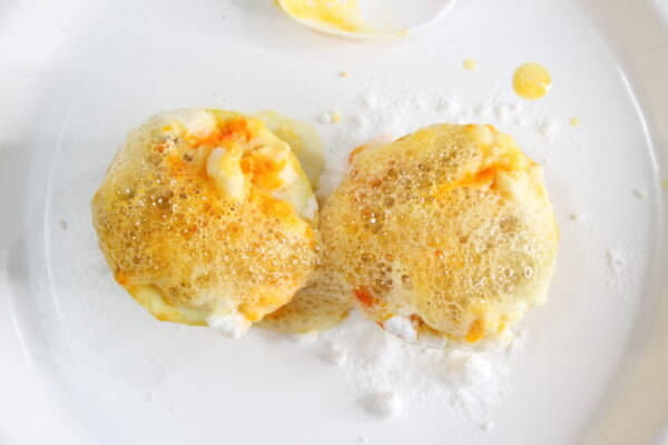 volcano lemon stem science project for kids - add baking soda to a lemon to make a fizzy reaction