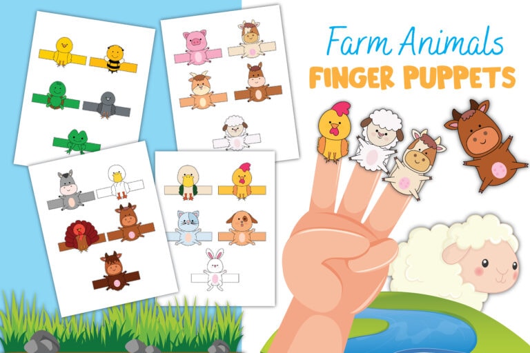 free farm animals finger puppets