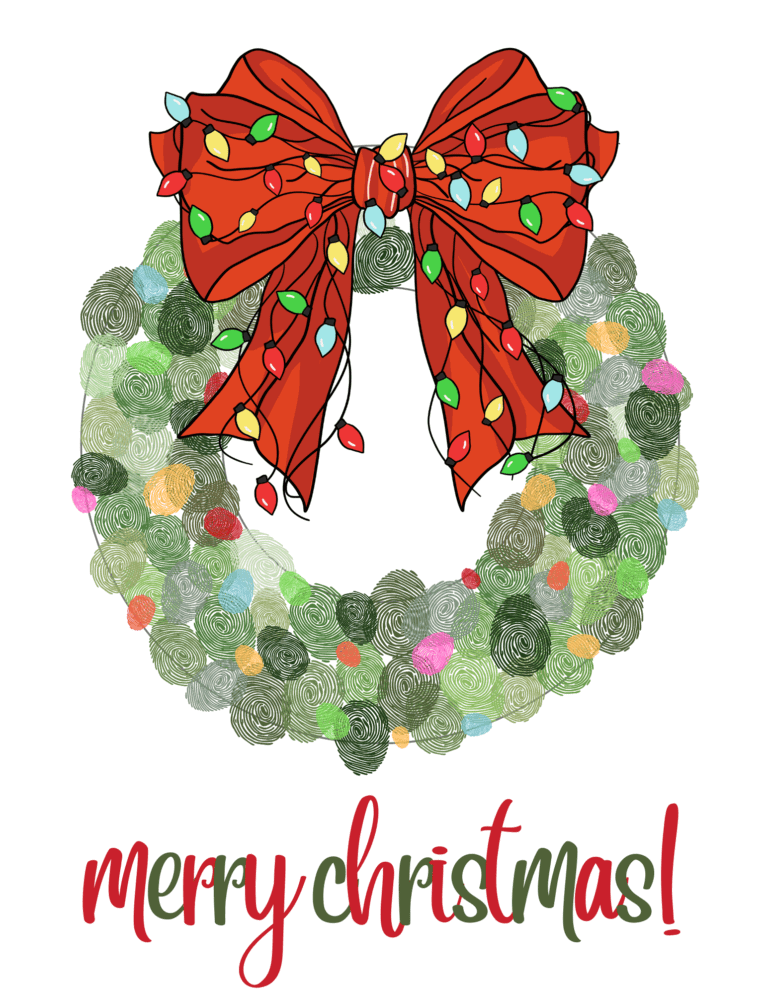 christmas wreath fingerprint activity