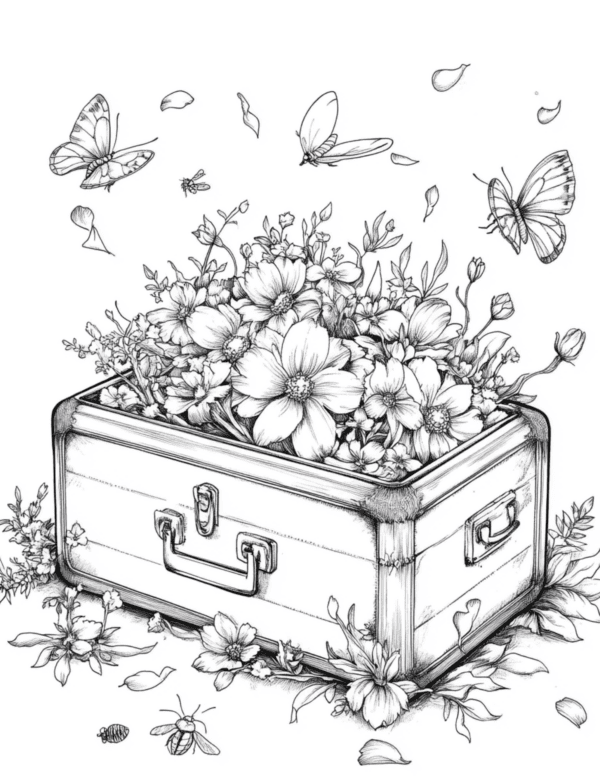 Butterfly and Flower: A delicate butterfly perched on a blooming flower, with intricate details in the wings and petals