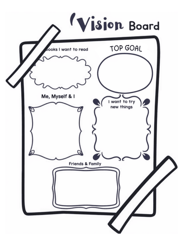Vision Board Coloring Pages offer an artistic approach to goal setting. Use these creative pages to inspire and manifest your dreams
