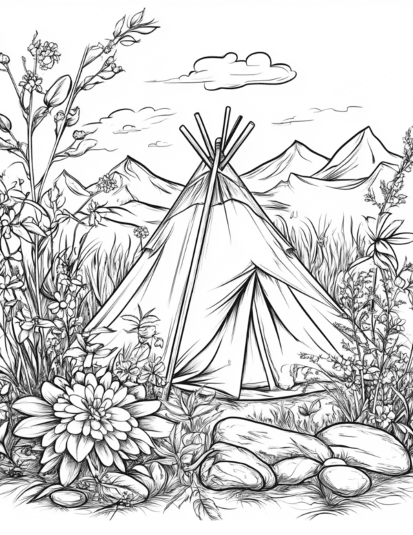 Tent in a Forest: A camping tent set up in the heart of a lush forest, surrounded by tall trees and underbrush, with soft sunlight filtering through the branches, creating a tranquil outdoor escape.