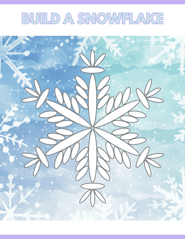 Snowflakes Playdough Mats Printable featuring a variety of winter-themed snowflake designs for kids to mold and create with colorful playdough, encouraging creativity, fine motor skill development, and imaginative play during the winter season