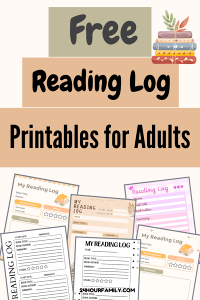 Reading Log With Summary for Adults (Free Printables) - 24hourfamily.com