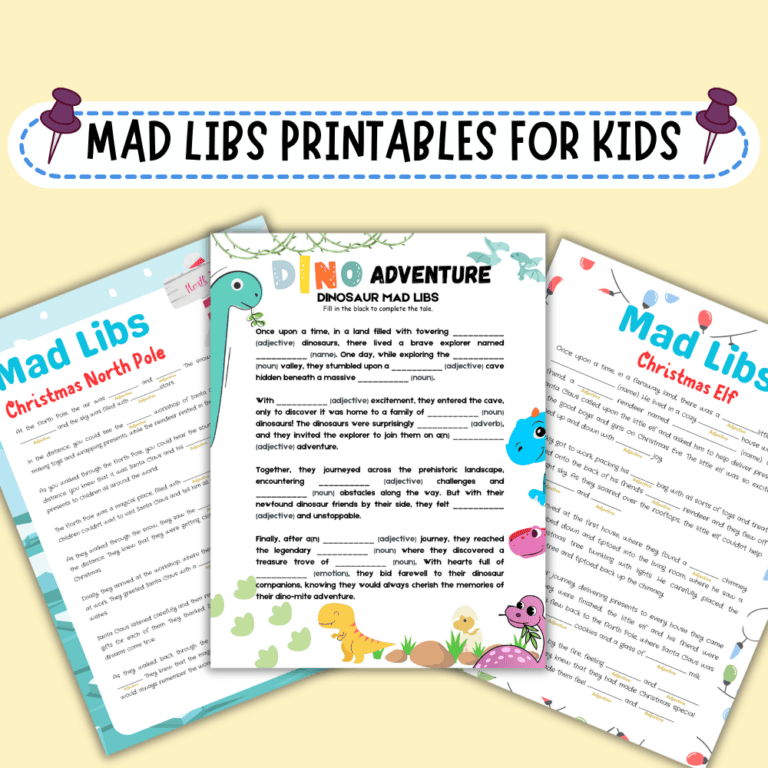 printable mad libs worksheets for kids