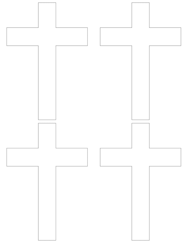 simple cross outline free templates to print