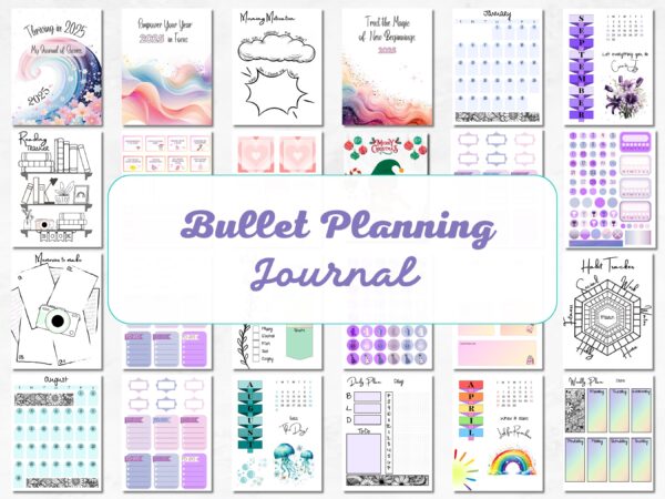 bullet planning journal printable pages pdf