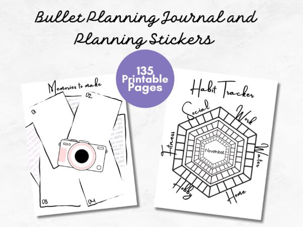 bullet planning journal printable pages pdf