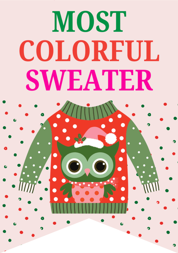 most colorful sweater award printable