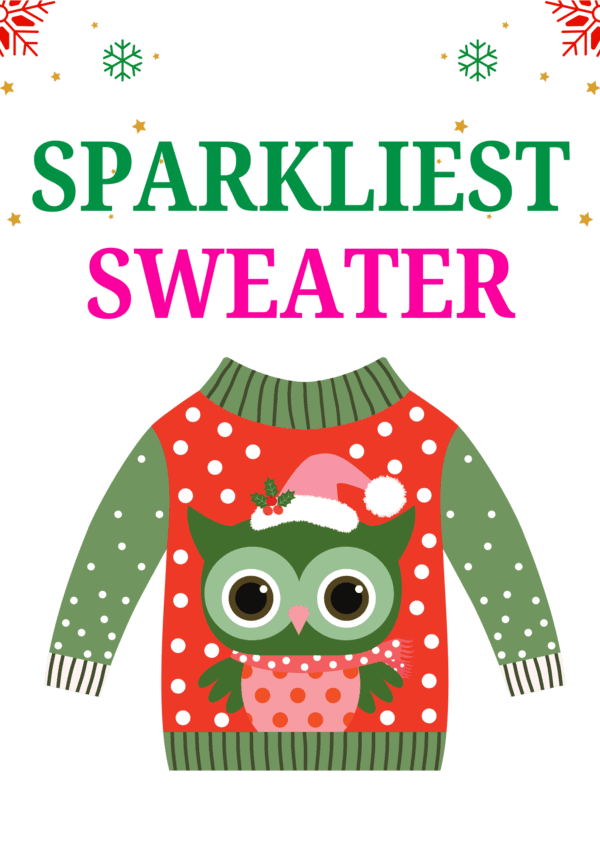 sparkliest sweater award printable