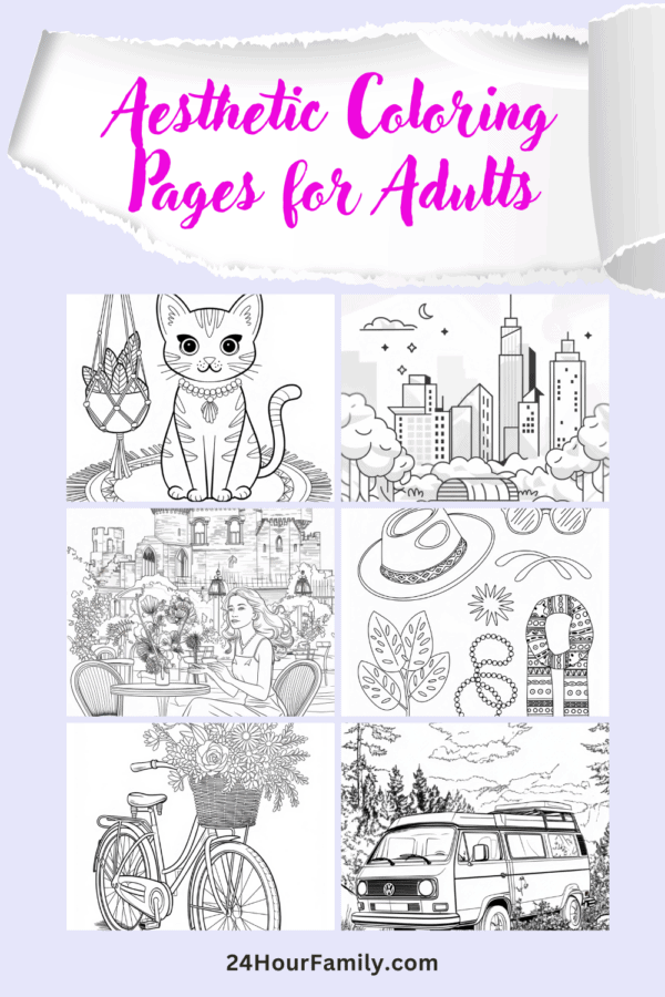 aesthetic coloring pages for adults free printable pdfs