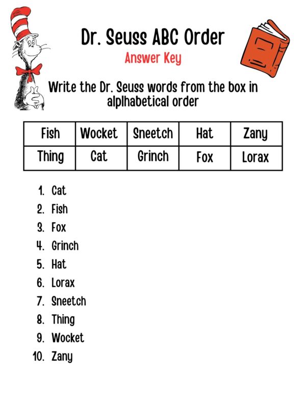 free printable dr seuss themed printable worksheets