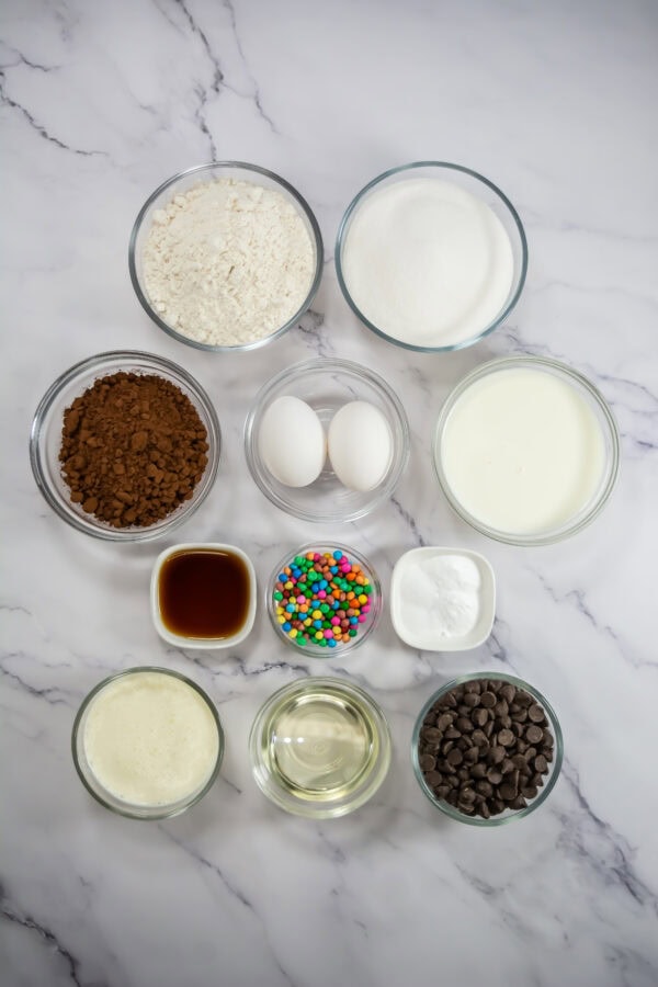 Ingredients in Making the Cosmic Brownie Cupcake Recipe