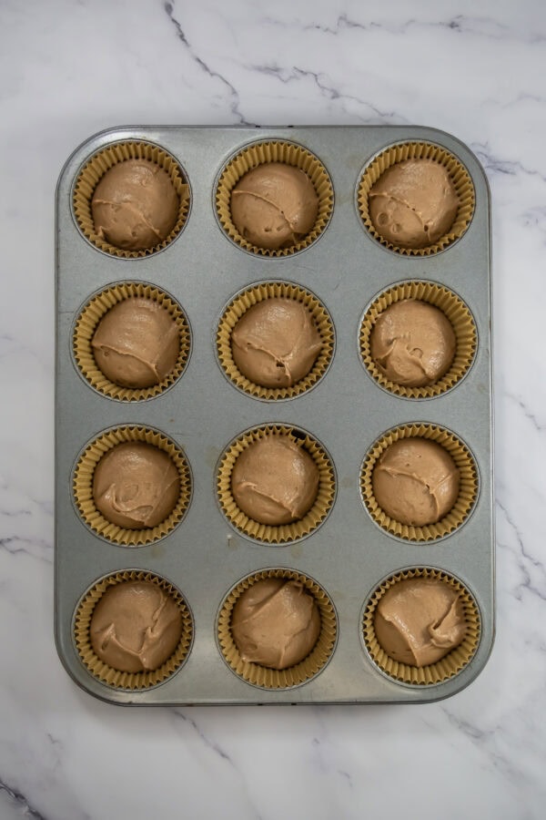 Spoon the batter into the cupcake liners, filling each about 2/3 full.