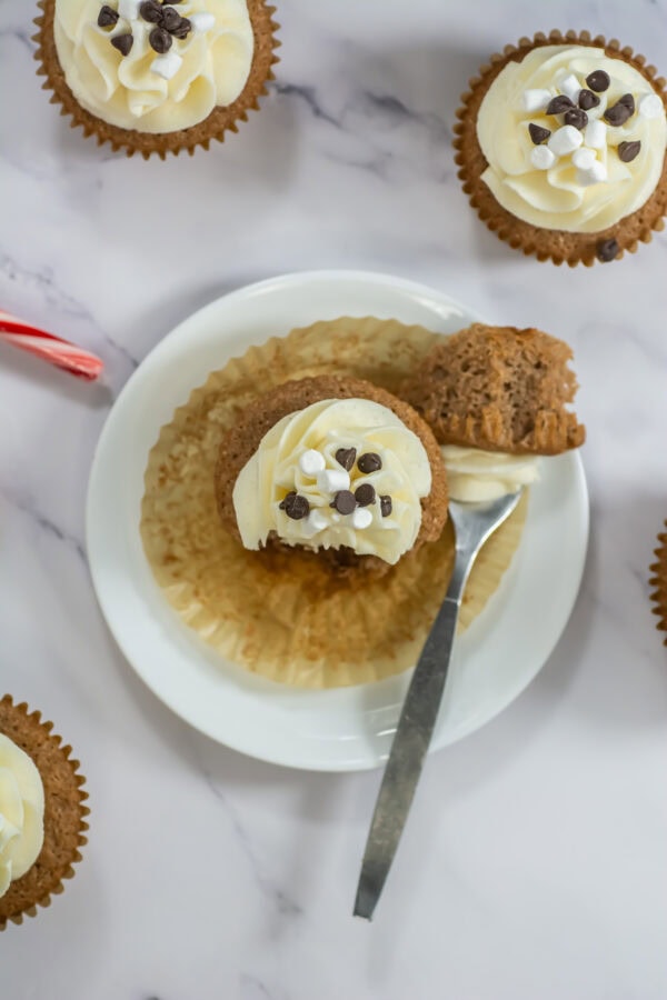 Hot Cocoa Cupcakes with Marshmallow Frosting