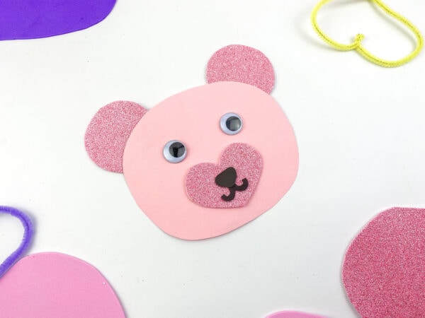 make a Valentine's day bear paper craft with free printable template