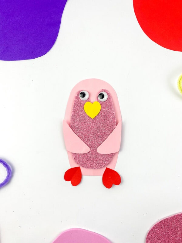Celebrate Valentine's Day with this adorable penguin craft, using our free template for easy and fun crafting with kids, Create a cute Valentine's penguin using our free template – perfect for a fun, heartwarming craft activity with your little ones