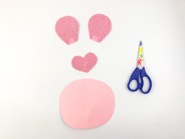 craft supplies needed to make a Valentine's day bear paper craft with free printable template