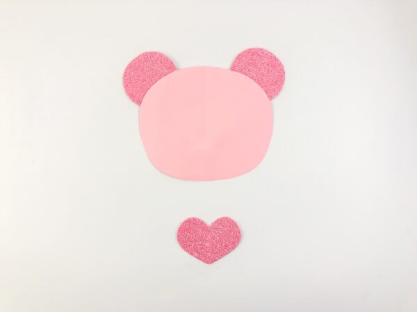 craft supplies needed to make a Valentine's day bear paper craft with free printable template