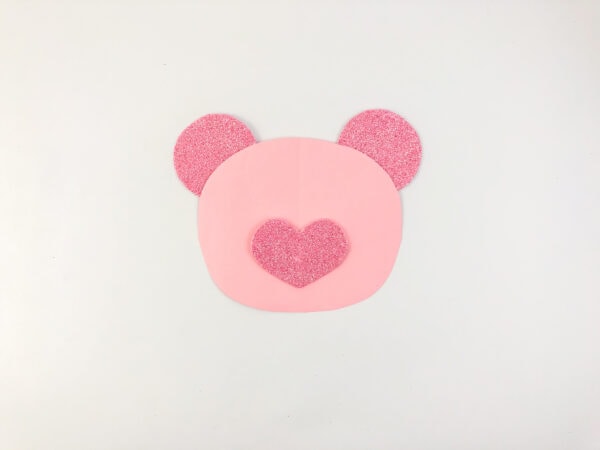 craft supplies needed to make a Valentine's day bear paper craft with free printable template