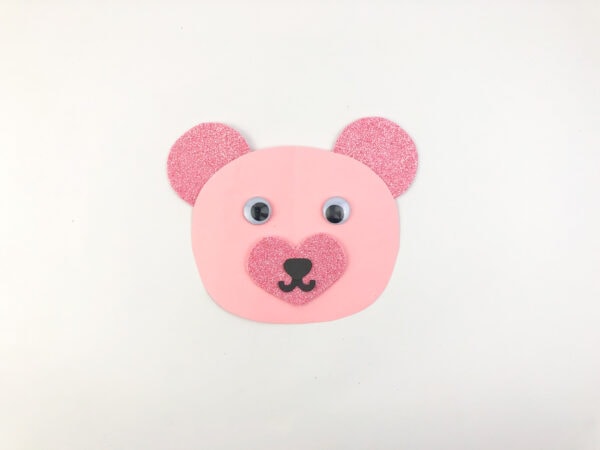make a Valentine's day bear paper craft with free printable template