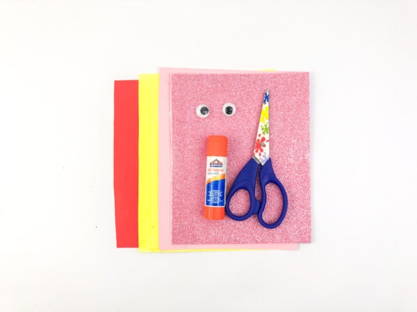 Materials to use in making Adorable Valentine's Penguin Craft with Our Free Template