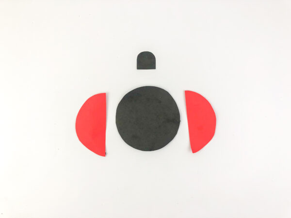 cut out the ladyboug body to make a ladybug paper craft