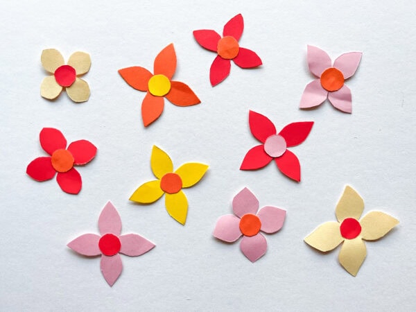 cut out pieces of a paper flower