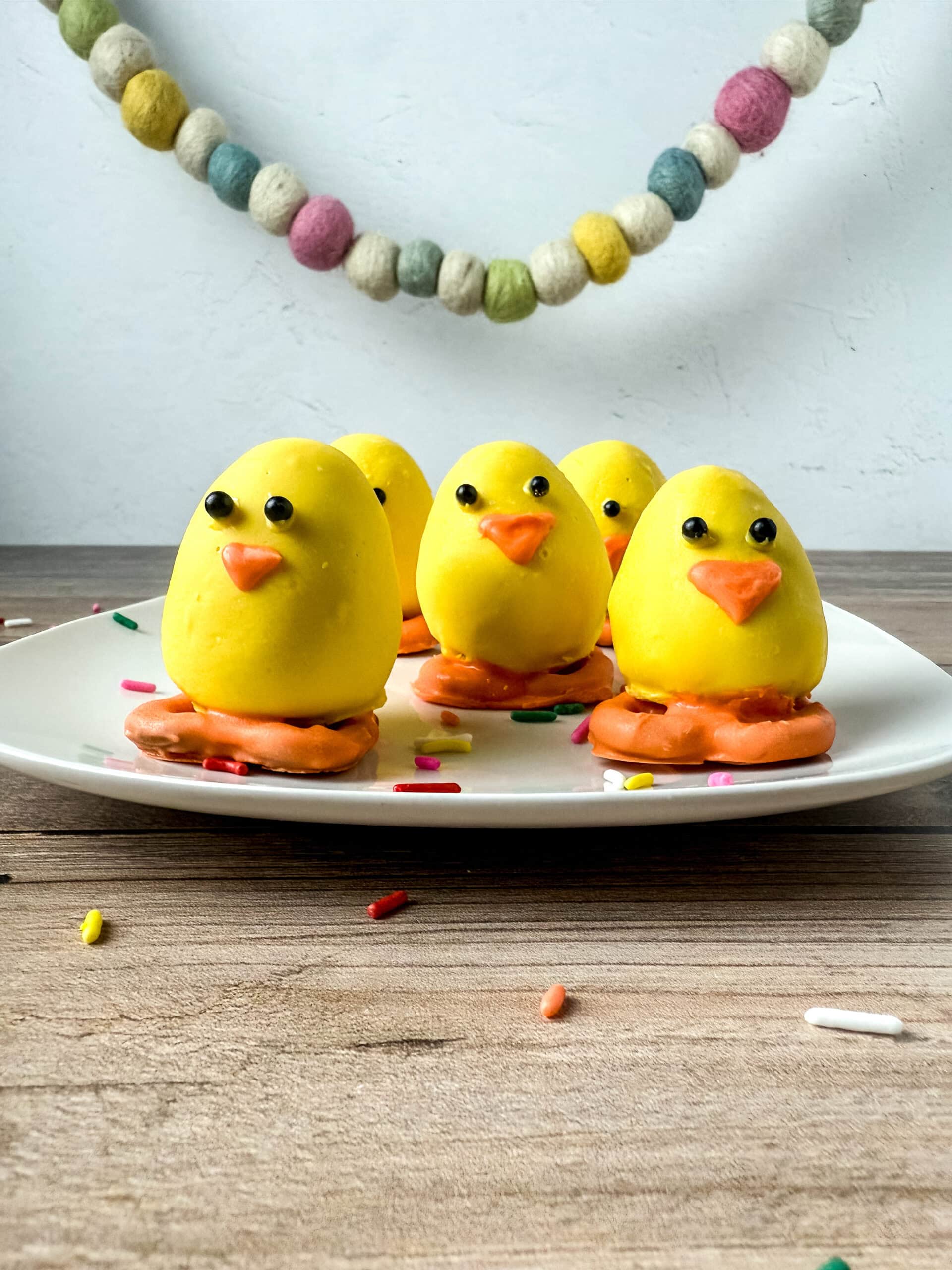 easter baby chick truffles made from a cake mix