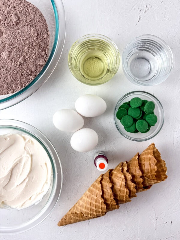ingredients needed to make these easter themed carrot top cupcakes