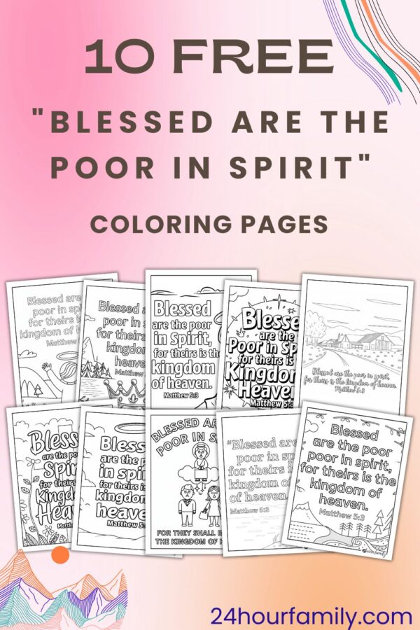 Blessed are the poor in spirit easy coloring pages