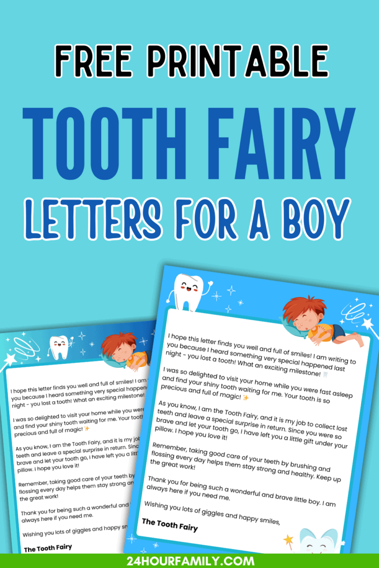 Printable Tooth Fairy Letter for A Boy (Free To Print)