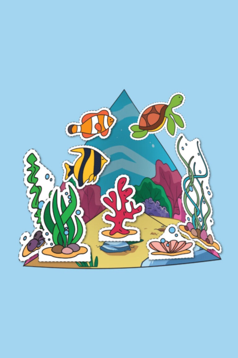 Ocean Triorama Printable: Make a 3D Ocean Habitat » 24hourfamily.com