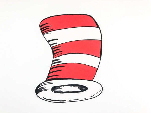 Hat with additional black details for a hand-drawn effect