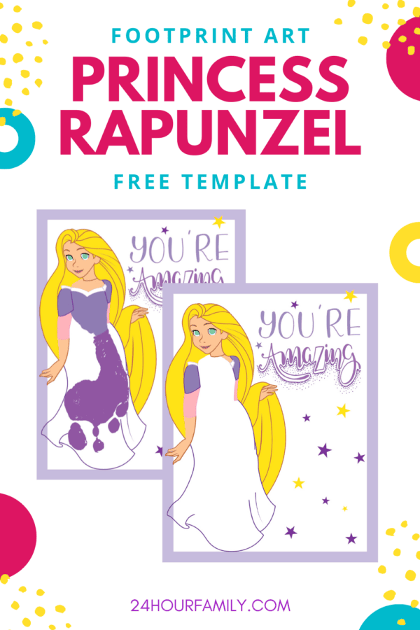 princess rapunzel foot print art