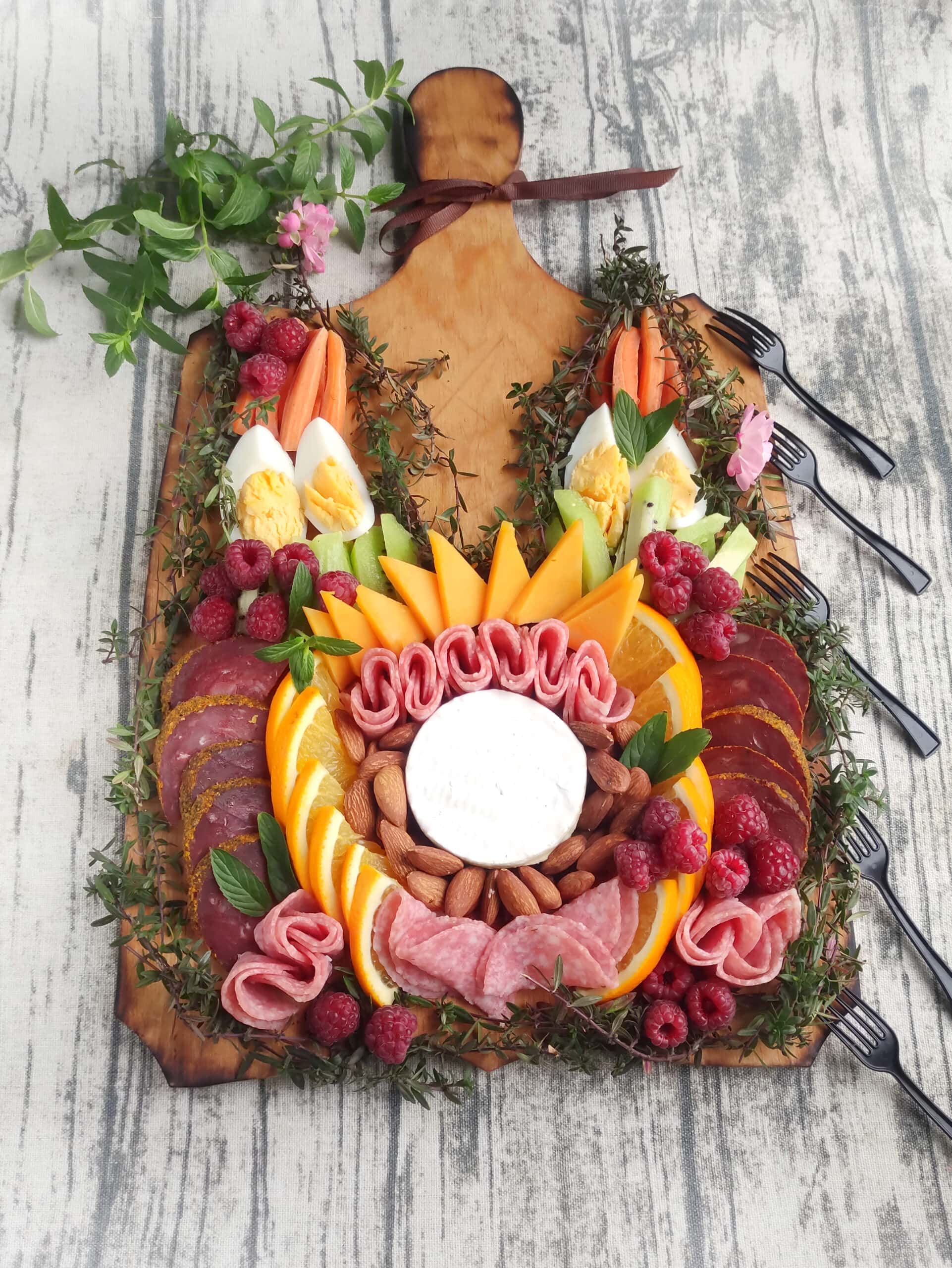 easter rabbit ears charcuterie board