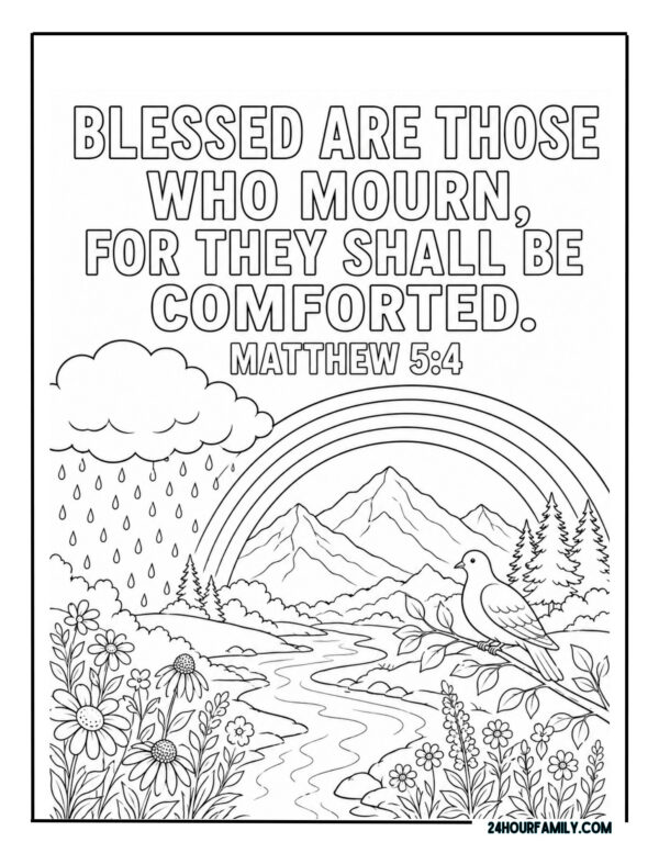 Blessed are those who mourn coloring pages