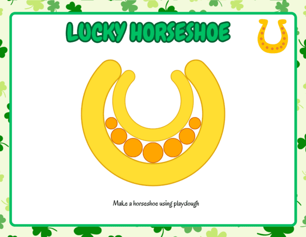 A lucky horseshoe playdough mat