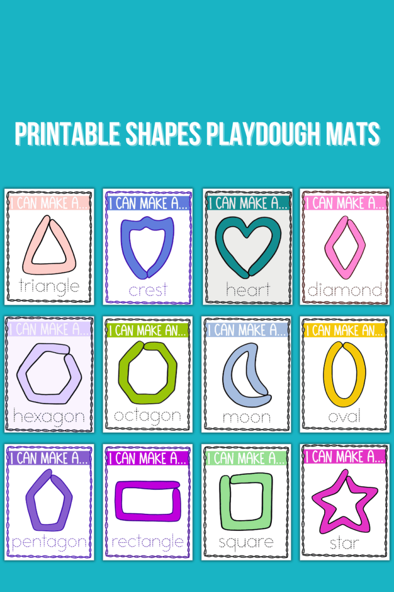 Free Printable Shapes Playdough Mats