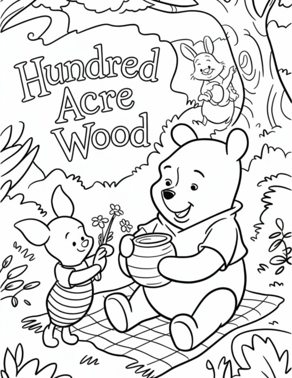 hundred acre wood piglet coloring sheet