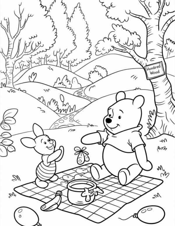 winnie the pooh image in a forrest