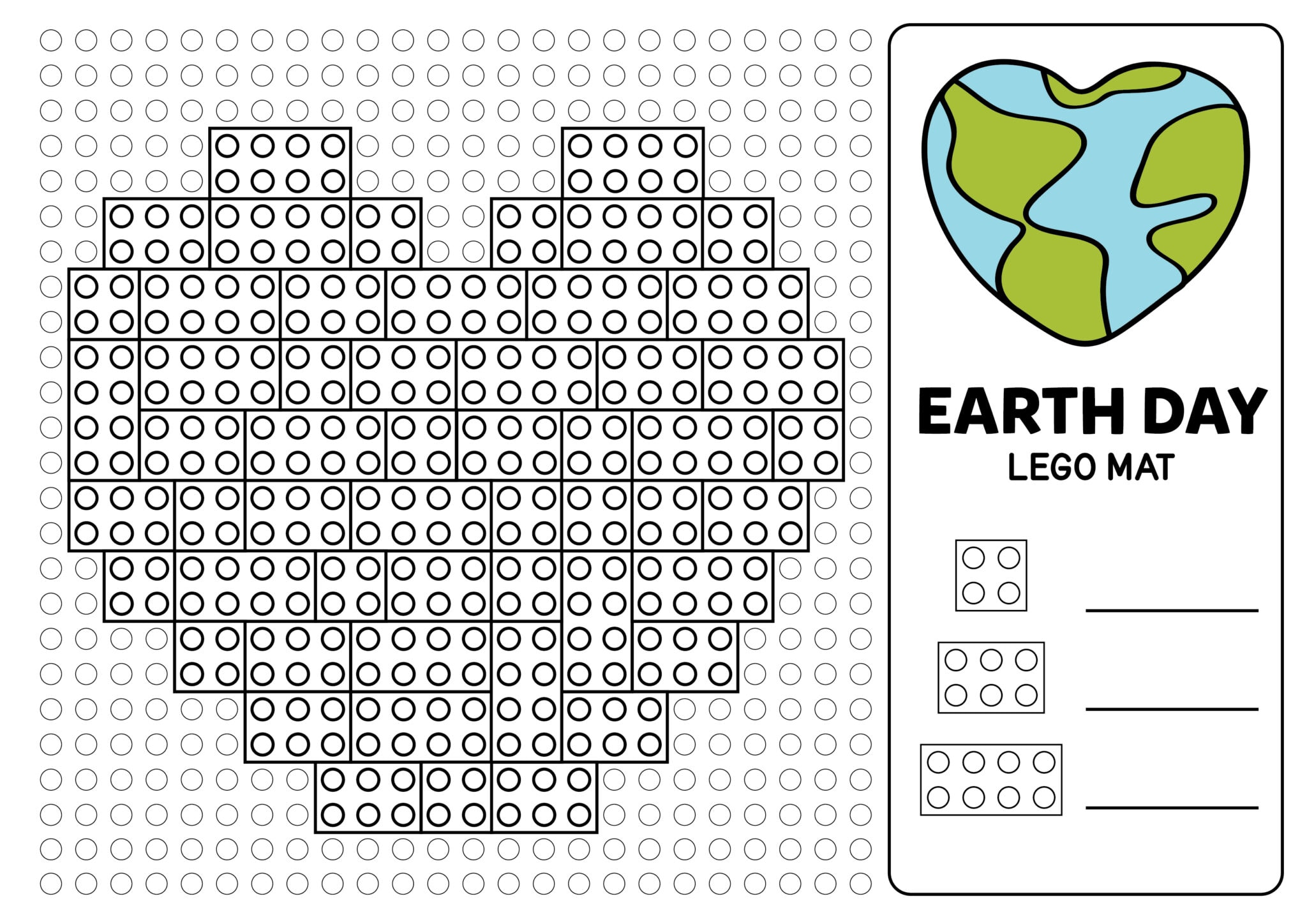 Earth Day Lego Mats Printable