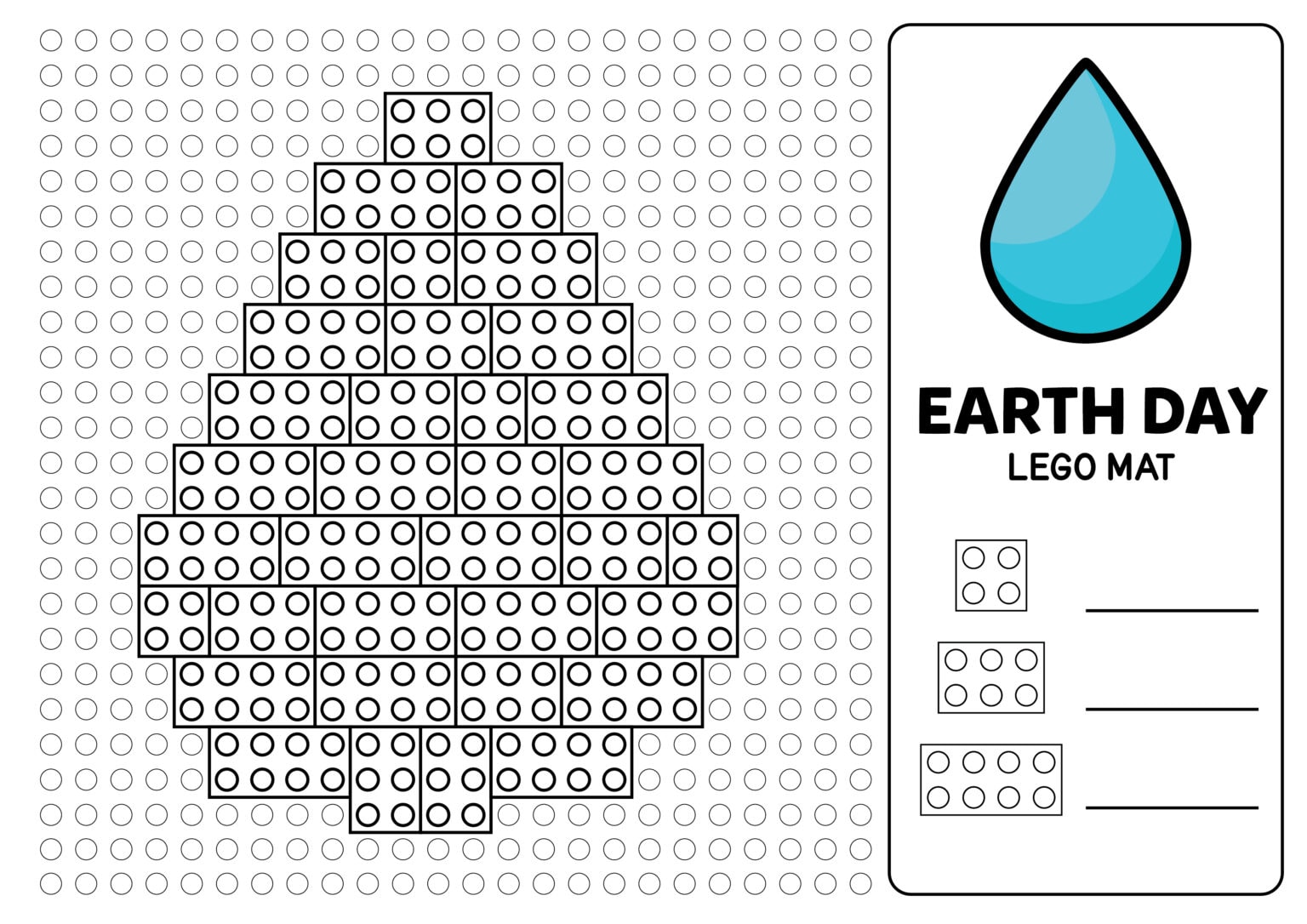 Earth Day Lego Mats Printable