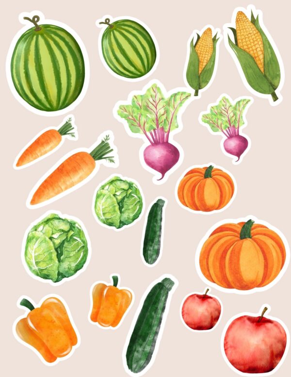 image of cut and paste vegetables free printable pdf