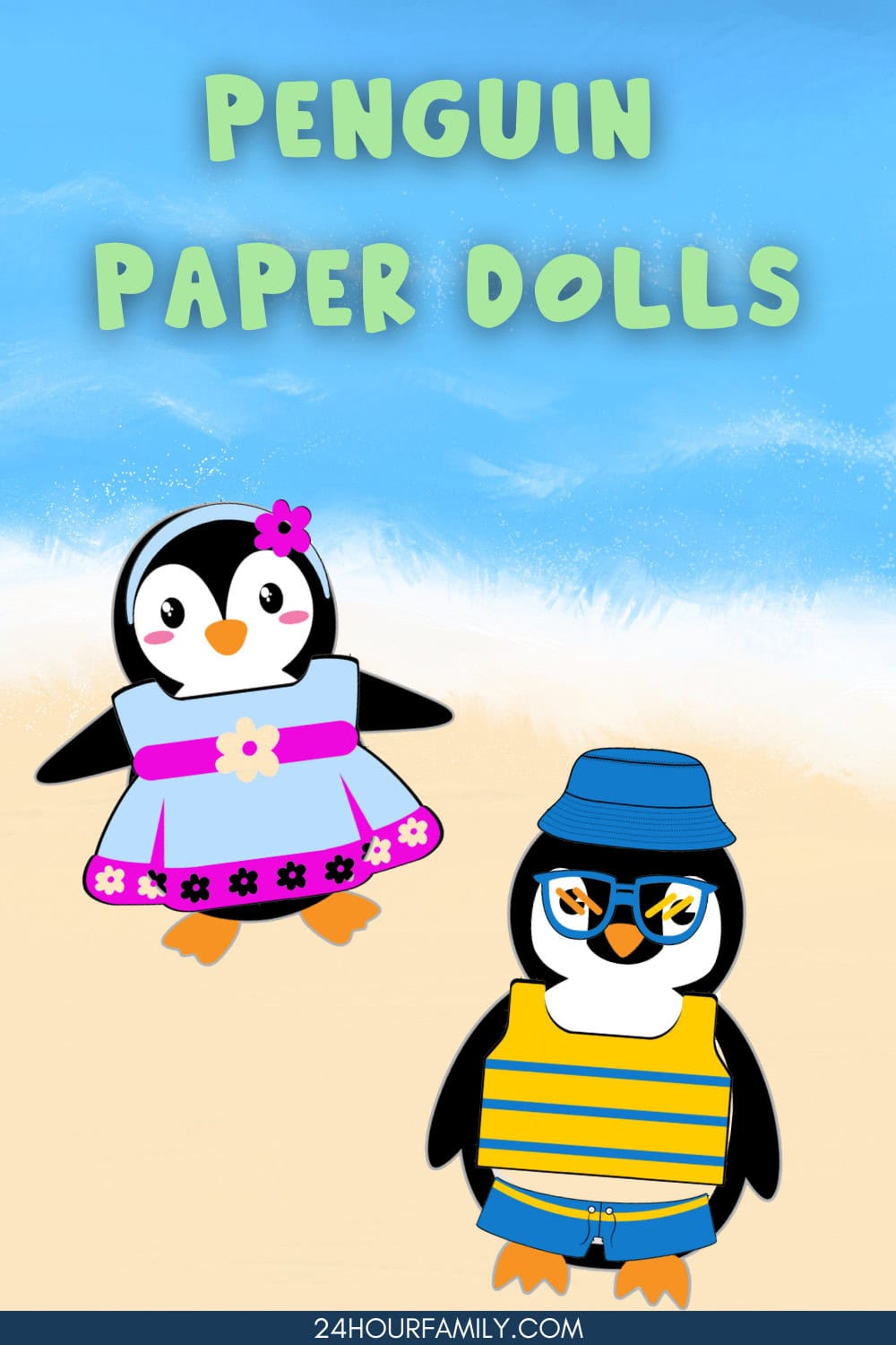 Penguin Paper Dolls (Free to Print) - 24hourfamily.com
