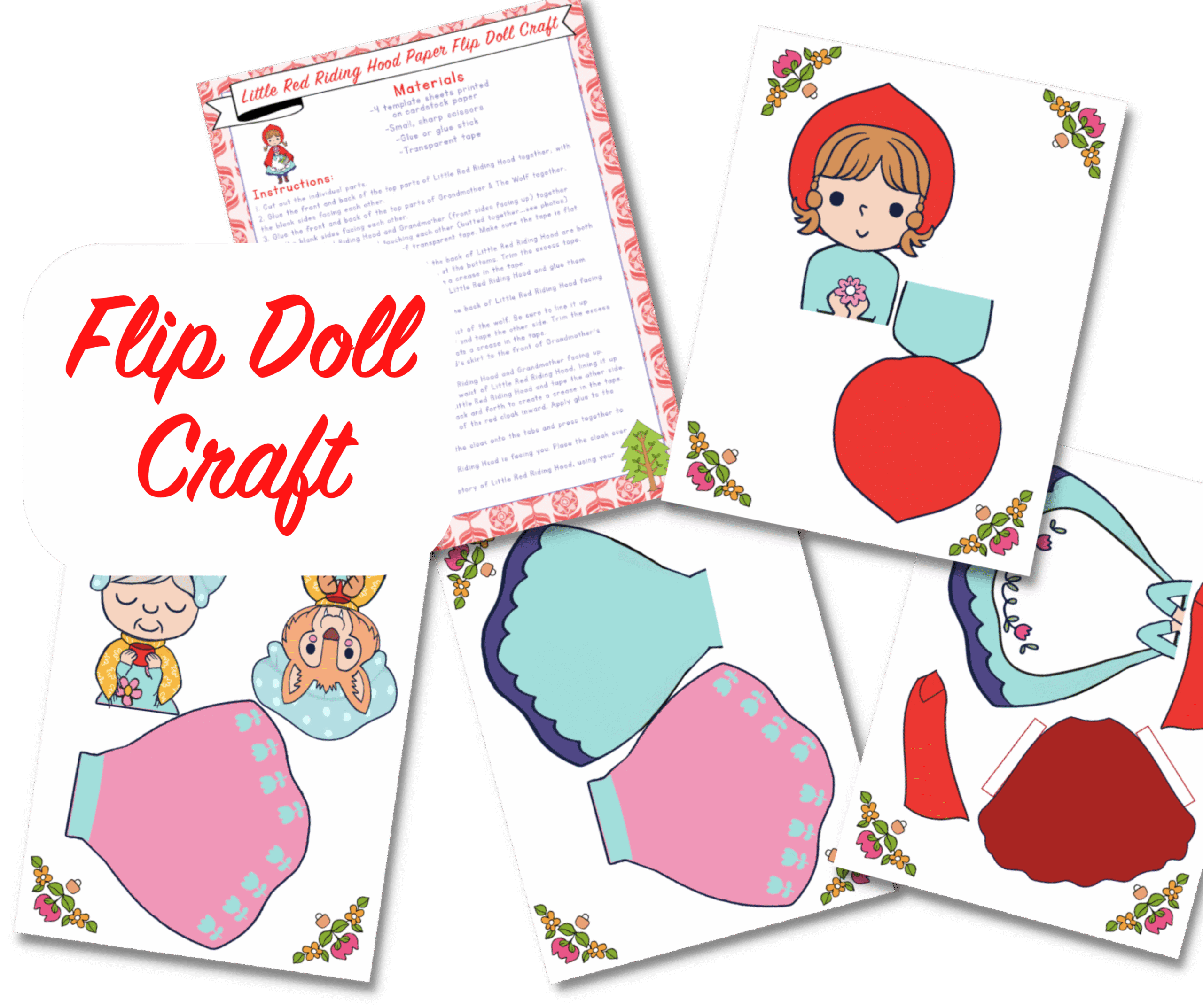 Red riding hood paper doll